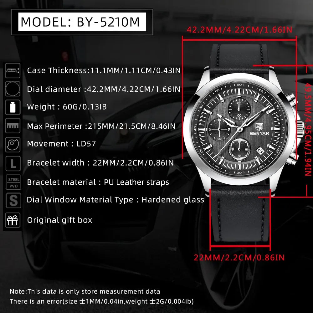 BENYAR Watch 5210 Strap Silver